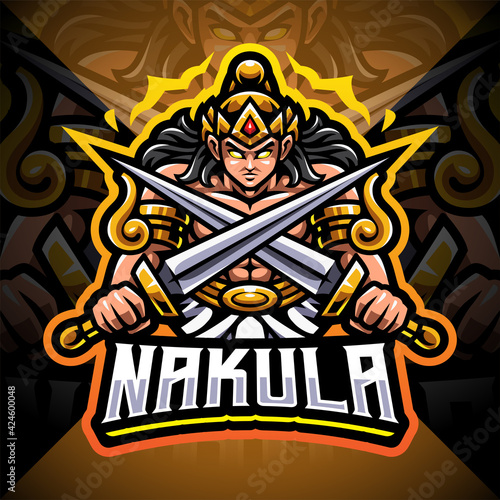 Nakula esport mascot logo design photo