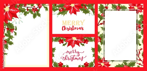 Christmas season card design, vector illustration. Winter holiday merry chris...