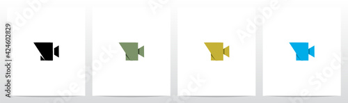  Folded Shape Camera Formed Letter Logo Design Y