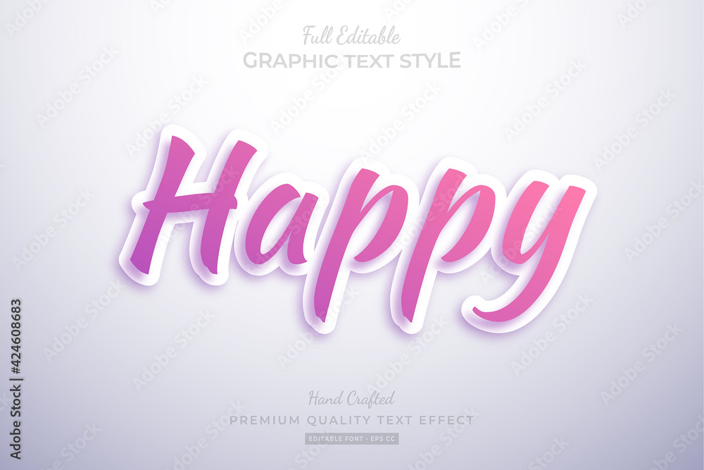Happy Pink Clean Editable Text Effect Font Style Happy Pink Clean Editable Text Effect Font Style