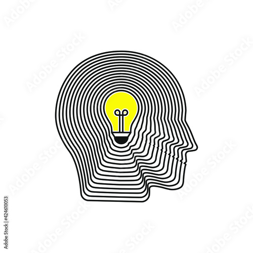 Psychology, Psychotherapy, Mental health icon concept isolated. Vector illustration