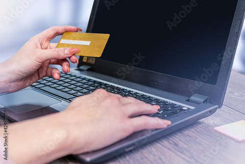 Woman Doing Online Shopping Using Credit Card

