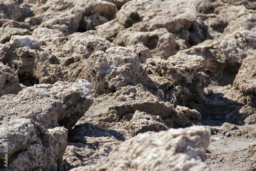Close up on rocks in Devil s Golf Course in Death Valley National Park  California