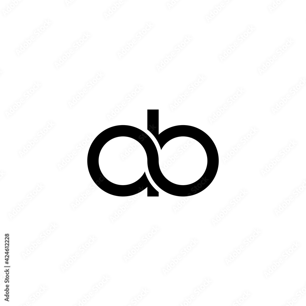 Simple abstract design infinity initial letter AB Simple abstract design infinity initial letter AB