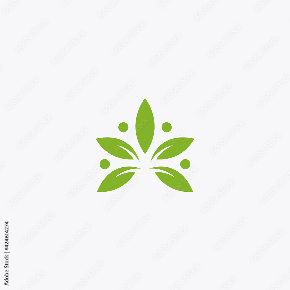 cannabis leaf logo abstract vector design template