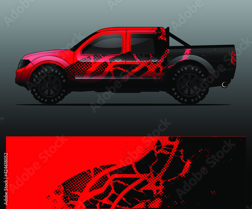 Truck decal graphic wrap vector, abstract background