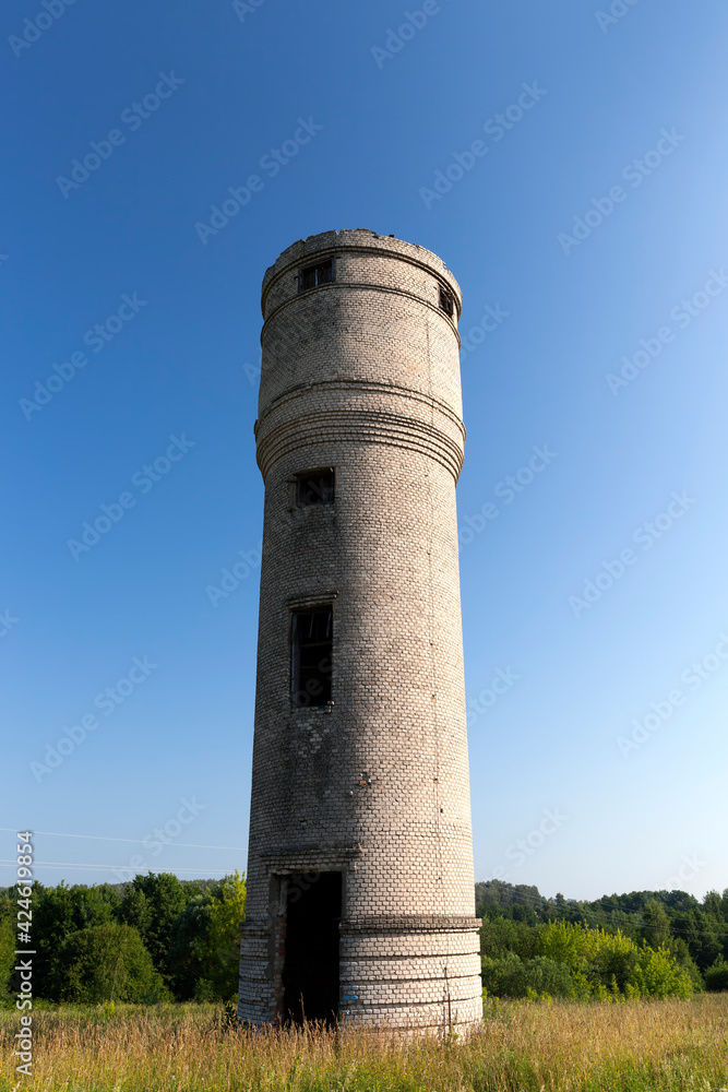an old abandoned water tower