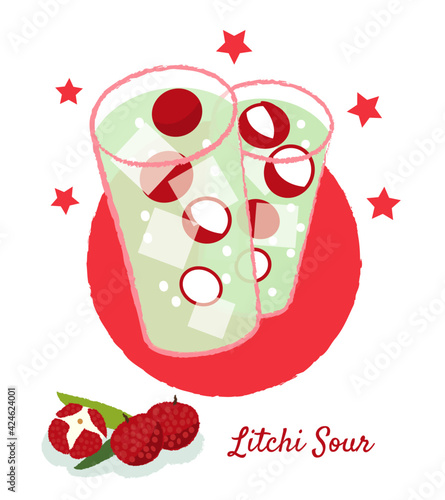 ライチ果肉サワーグラス