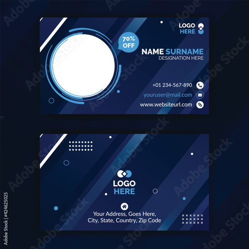 Blue abstract creative business card design