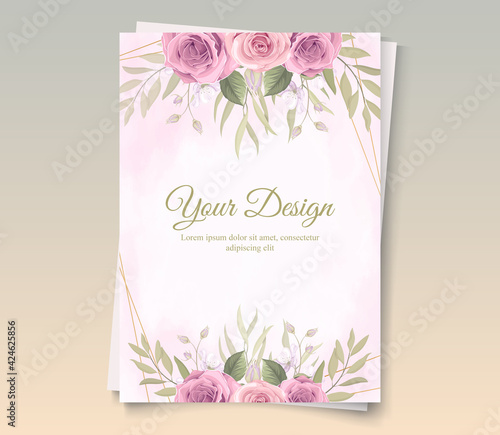 Beautiful floral frame with colorful roses design © CLton