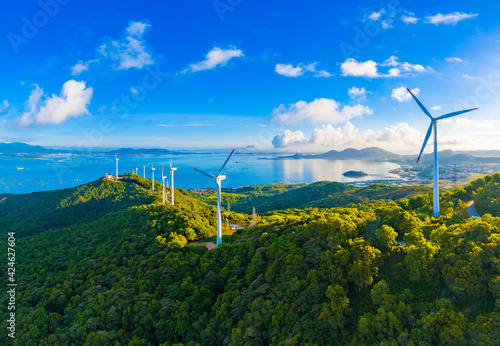 Big windmill in Hailing Island, Yangjiang City, Guangdong Province, China photo