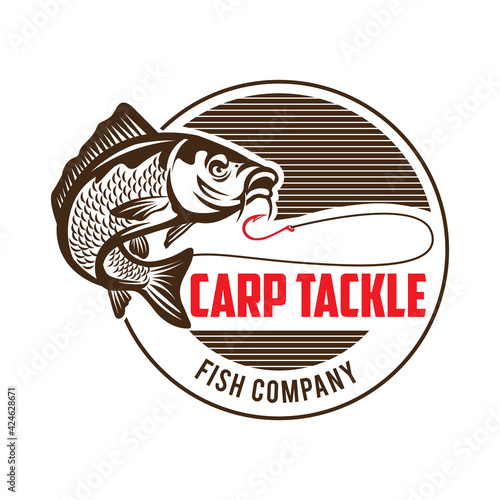 Carp fishing logo, perfect for fish supplier company and brand product logo and t shirt design