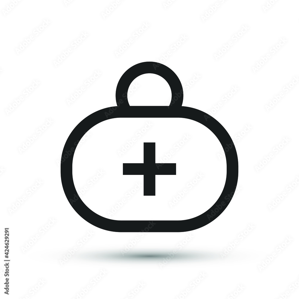 A first aid kit icon vector medical element for trendy design. Simple pictogram for mobile concept and web apps. Vector line medical chest icon isolated on a white background. A first aid kit icon vector medical element for trendy design. Simple pictogram for mobile concept and web apps. Vector line medical chest icon isolated on a white background.