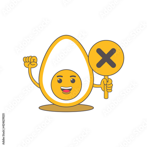 ester egg emoticon with sign in hand vector image