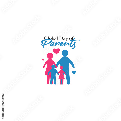 vector graphic of global day of parents good for global day of parents celebration. flat design. flyer design.flat illustration.