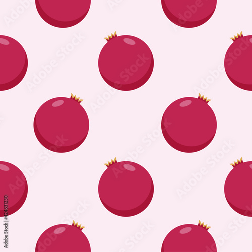 pomegranate flat design seamless pattern. Seamless pattern with leaves and vegetable. Vector illustration of art. Vintage background. Kitchen and restaurant design for fabrics, paper