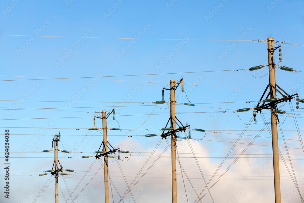 designed poles and metal wires