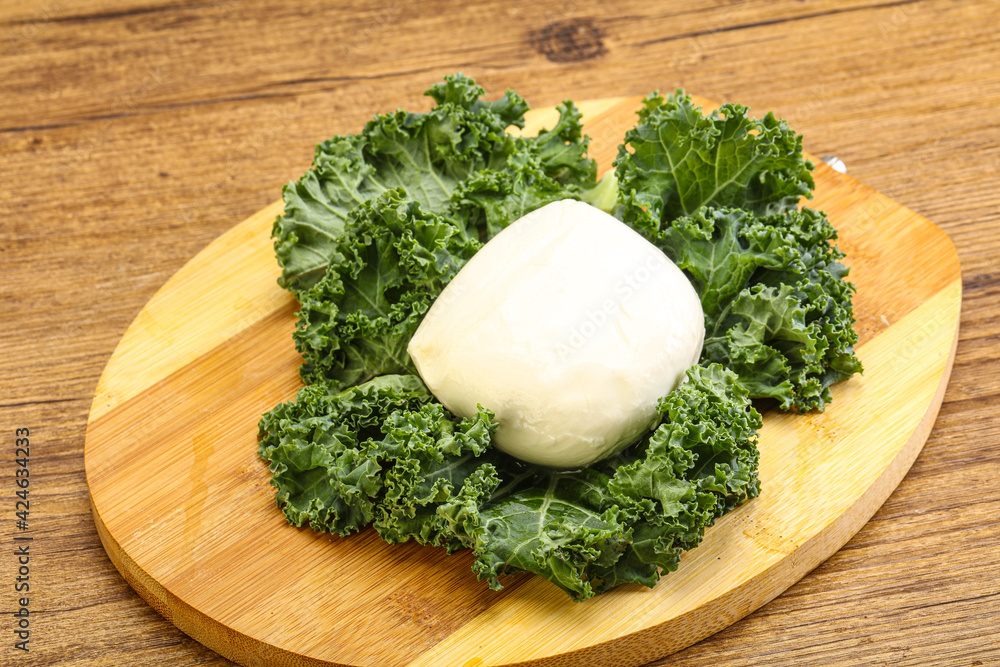 Soft mozzarella cheese over board Soft mozzarella cheese over board