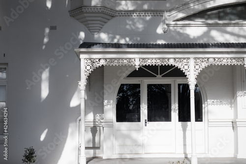 White federation house facade balcony porch old vintage cottage home cute 