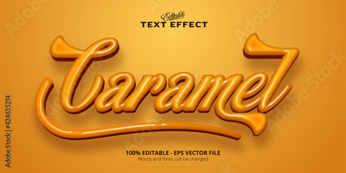 Caramel text, editable text effect