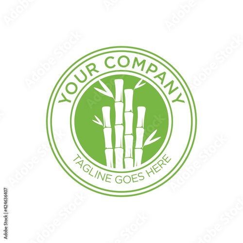 Bamboo logo emblem design template vector.