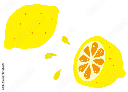 One lemon and half a lemon, lemon juice