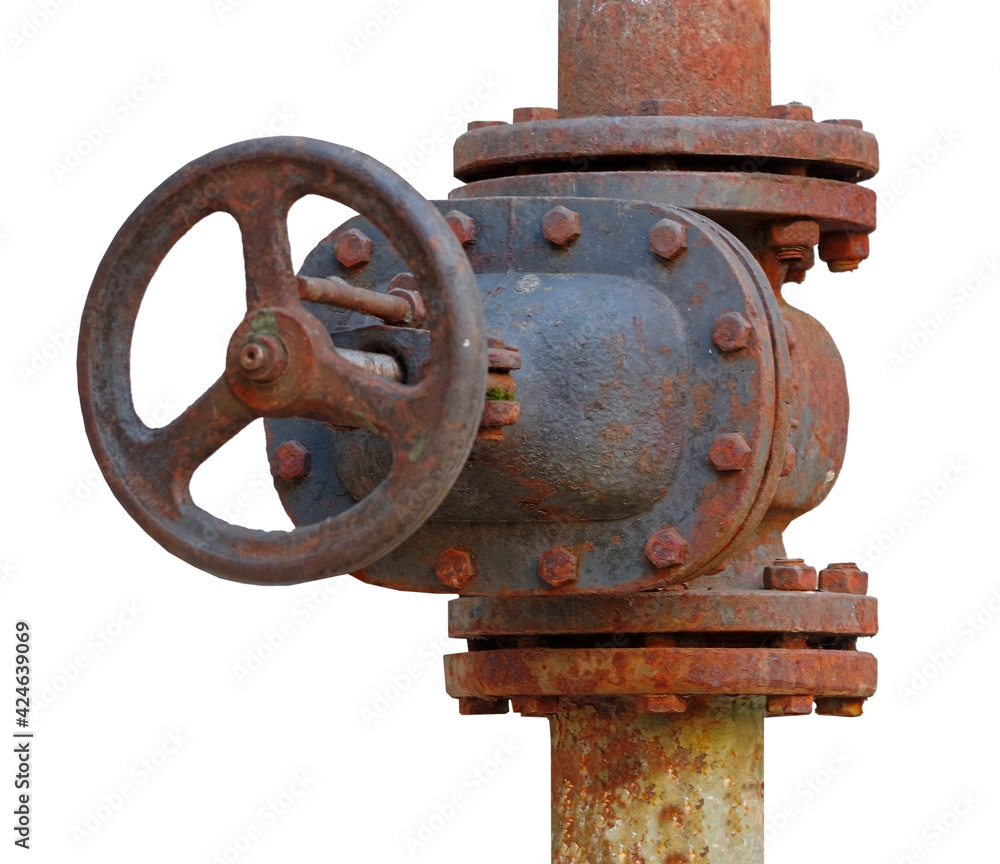 old metal pipe with valve