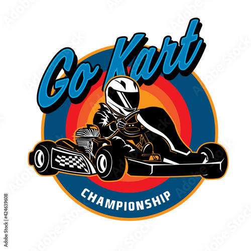 Go kart racing vector illustration, perfect for t shirt design