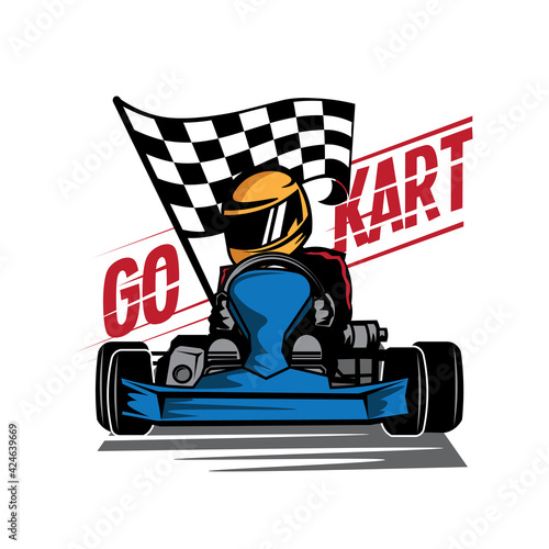 Karting logo vector illustration, perfect for t shirt design and event logo