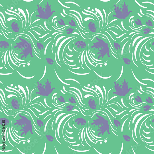 Folk floral pattern. Abstract flowers print. seamless pattern