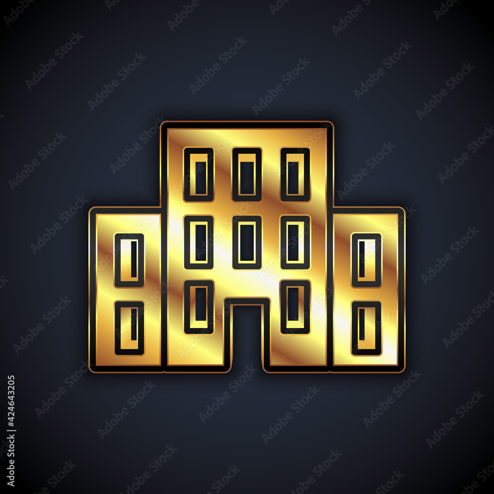 Gold House icon isolated on black background. Home symbol. Vector Gold House icon isolated on black background. Home symbol. Vector