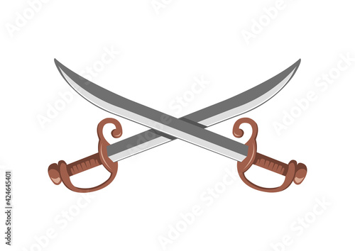 Crossed swords, sabers vector illustration