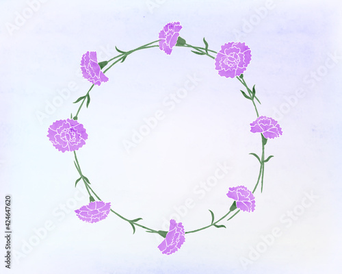 カーネーションのイラストフレーム