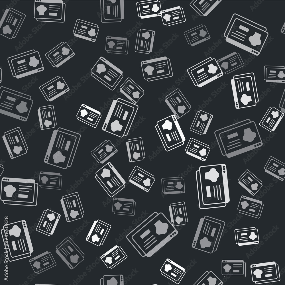 Grey Online ordering and fast food delivery icon isolated seamless pattern on black background. Vector Grey Online ordering and fast food delivery icon isolated seamless pattern on black background. Vector