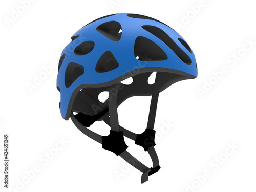 3D rendering - isolated blue bicycle helmet