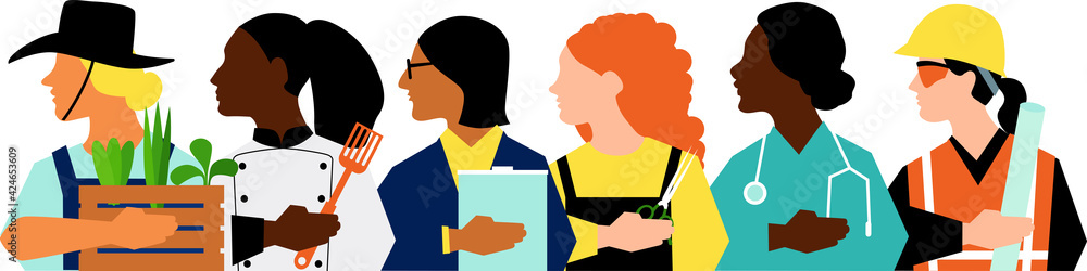 Profiles of female entrepreneurs in different fields, EPS 8 vector illustration Profiles of female entrepreneurs in different fields, EPS 8 vector illustration