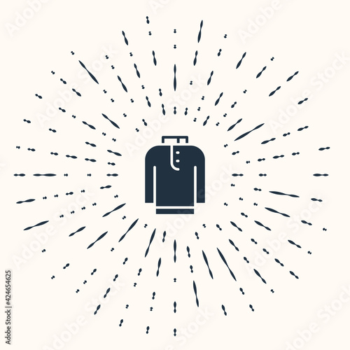 Grey Shirt kurta icon isolated on beige background. Abstract circle random dots. Vector