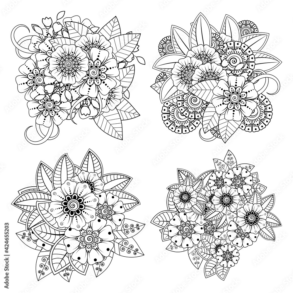 Fototapeta premium Doodle monochrome lace mandala pattern. Emblem luxury beauty spa, cosmetics, jewelry, hotel, restaurant. Wedding elegant outline frame. Vector floral luxury curve logo design. Round gold ornate frame.