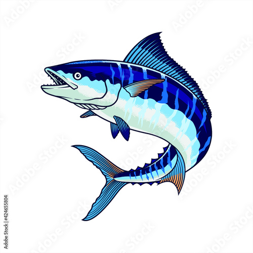 Realistic colorful fish, illustration