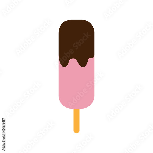 Ice cream flat icon. Sweet desert. Vector illustration.