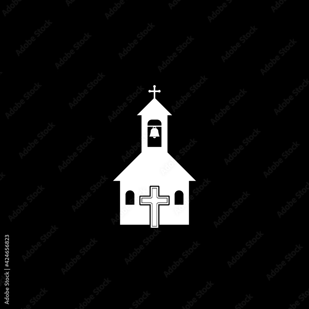 Church icon isolated on dark background