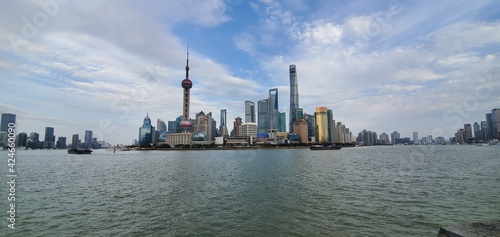 Wide angle of Shanghai skyline