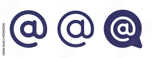At sign icon vector set. Arobase.