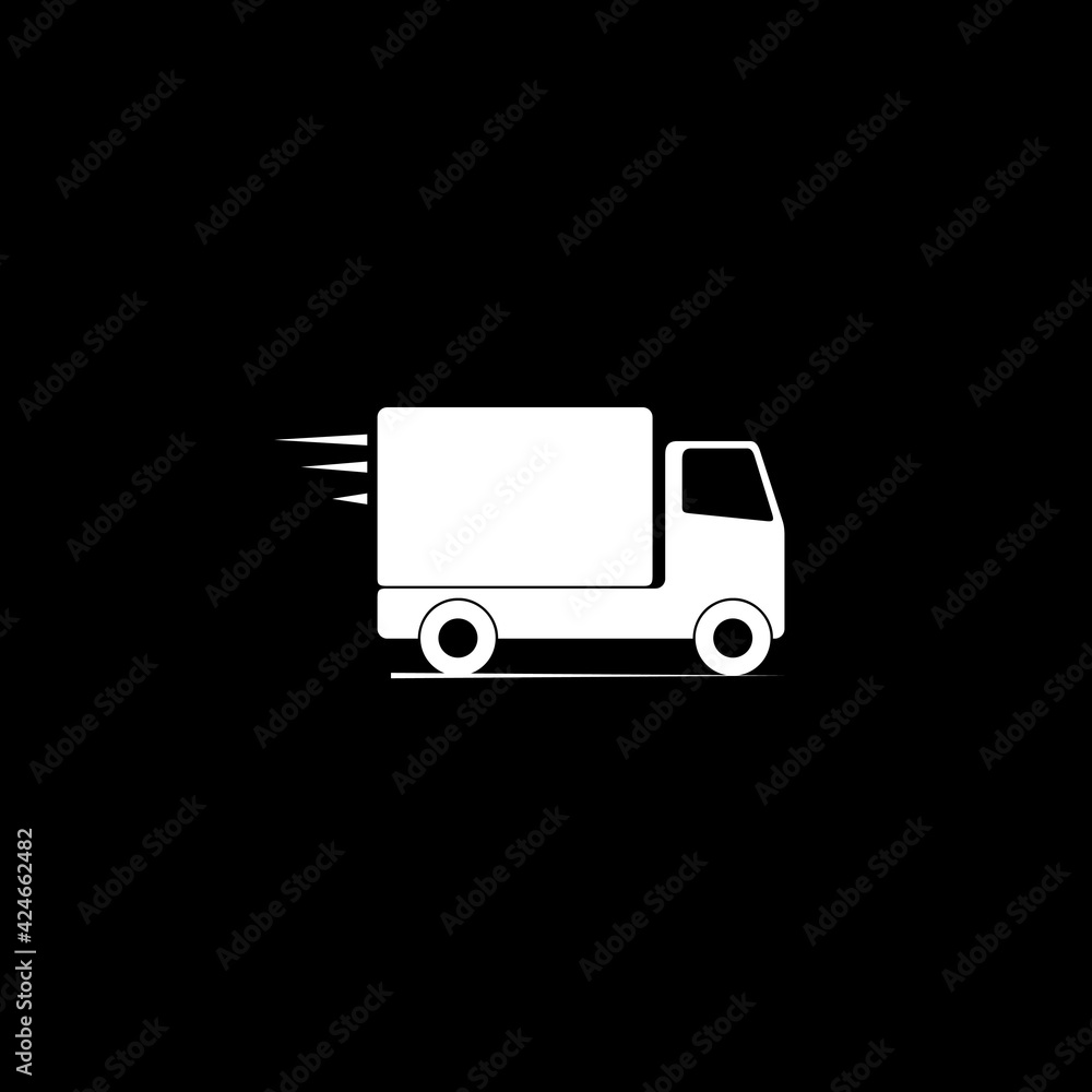 Delivery truck icon isolated on dark background Delivery truck icon isolated on dark background