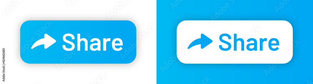 Share button icon vector illustration with arrow. Social media element. Share button icon vector illustration with arrow. Social media element.