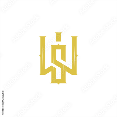 WS logo design vector sign