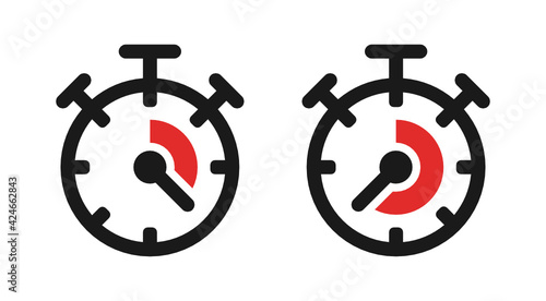 Stopwatch, Chronometer, Timer vector icon illustration.