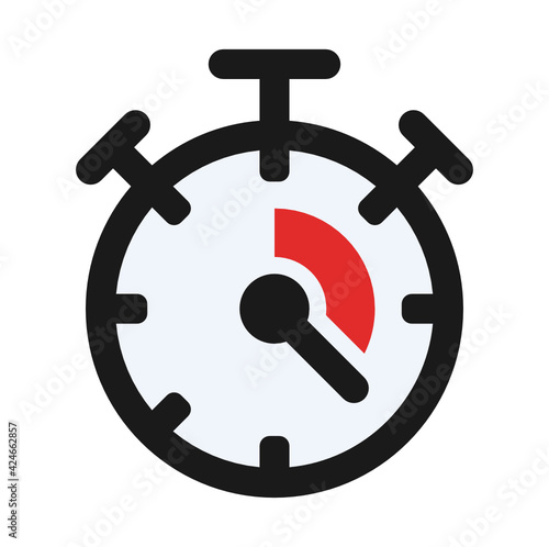 Stopwatch, Chronometer, Timer vector icon illustration.