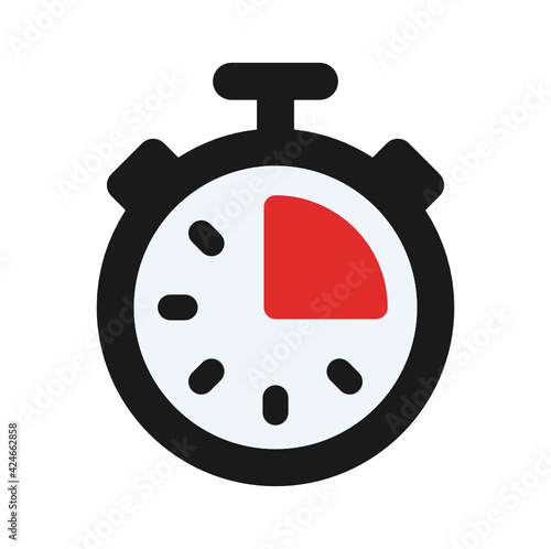 Stopwatch, Chronometer, Timer vector icon illustration.