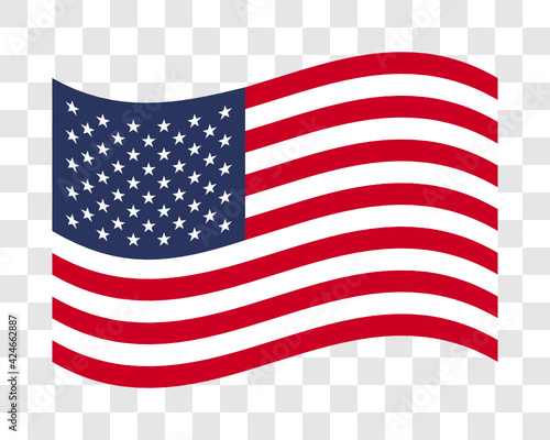 United states of America national flag symbols. American USA vector isolated on transparent background.